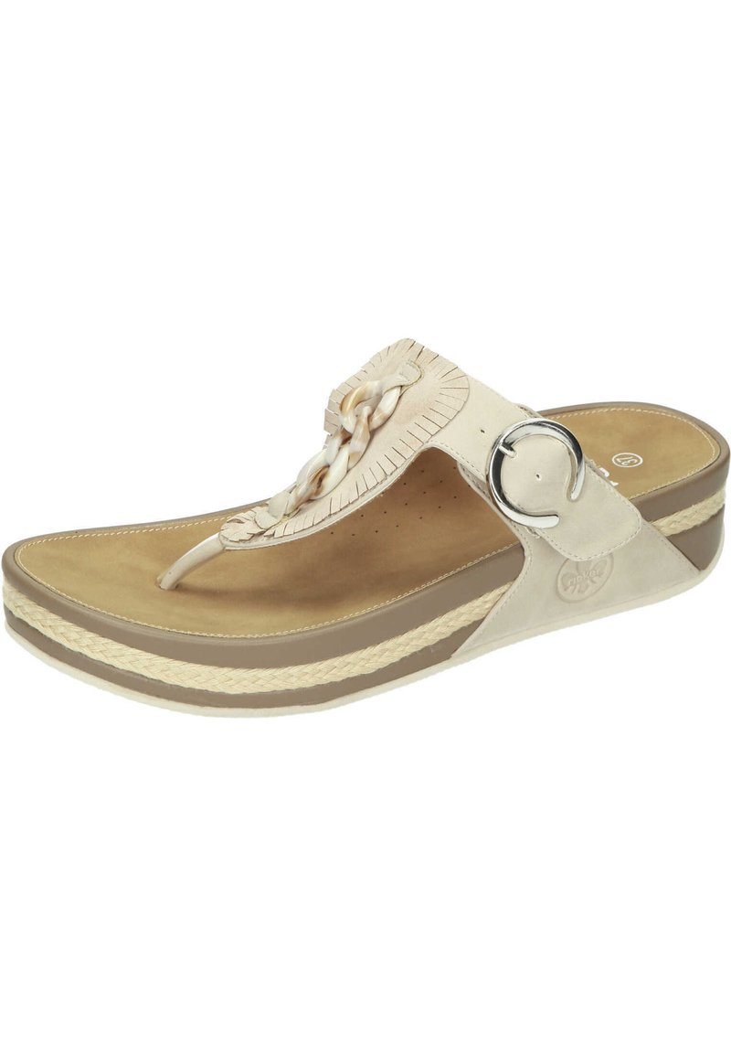 Damen Flache Pantoletten | Rieker Pantolette hoch ginger/beige - DC95636 Damen Flache Pantoletten | Rieker Pantolette hoch ginger/beige - DC95636