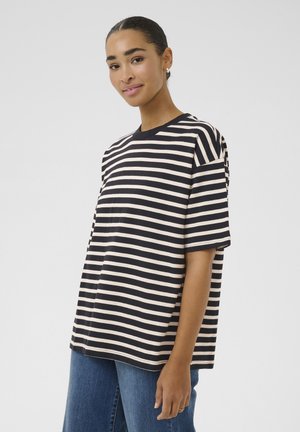 KALORA  - Printtipaita - black broken white stripe