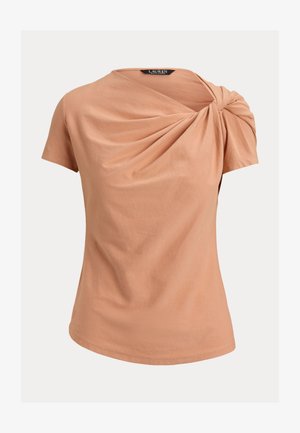 Lauren Ralph Lauren, TWIST NECK JERSEY TEE - Top - pink sienna