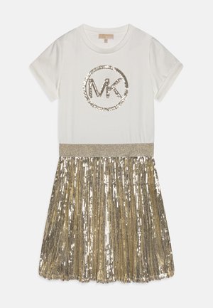 DRESS - Vestito di maglina - off-white/gold