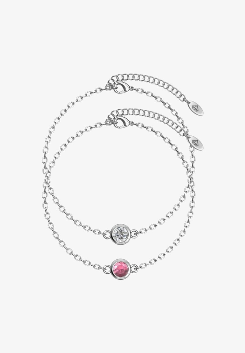 MYC Paris 2 PACK - Armband - argenté cristal rose
