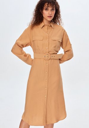 Shirt dress - camel