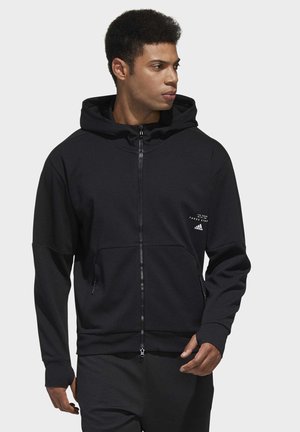 MUST HAVES ENHANCED AEROREADY HOODED - Tröja med dragkedja - black