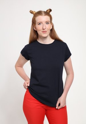 ROLLED-SLEEVE - T-shirt basic - navy blue