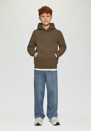 HOCHWERTIGER MIT STICKEREI - Hoodie - mokka