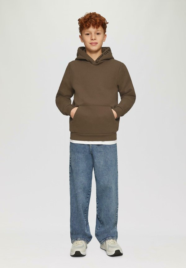 HOCHWERTIGER MIT STICKEREI - Kapuzenpullover - mokka