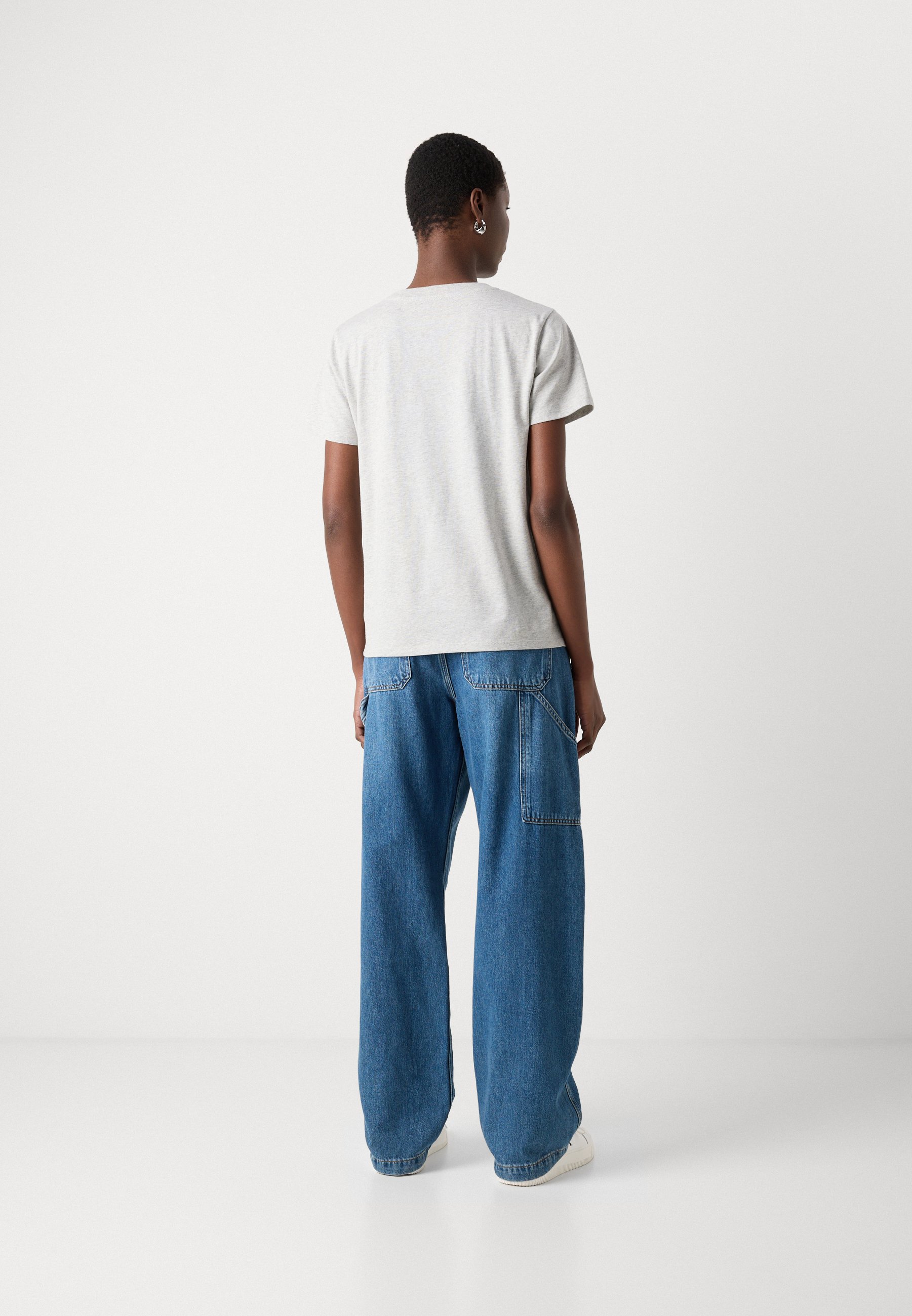 Mads Nørgaard TRENDA TEE - Print T-shirt - mid grey melange