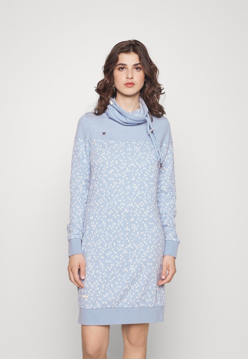 Robe Ragwear Manches Courtes – Taille EU 46 (plus Size) – Bleu Et Blanc, Style Décontracté Streetwear – Occasion TB