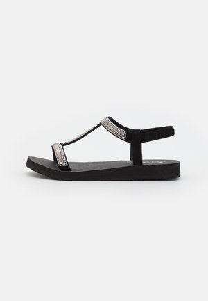 Skechers MEDITATION - Riemensandalette - black mitobuck