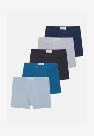 Set di cinque boxer in vari colori: azzurro chiaro, turchese, grigio scuro, grigio chiaro e blu navy. Realizzati in tessuto morbido e elastico con loghi.