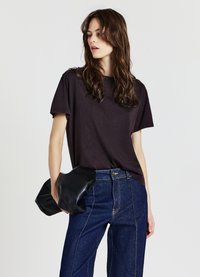 Calliope EFFETTO SLAVATO - T-shirt basic - marrone scuro