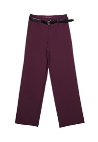 FLOWING STRAIGHT-LEG WITH BELT - Kalhoty - dark red