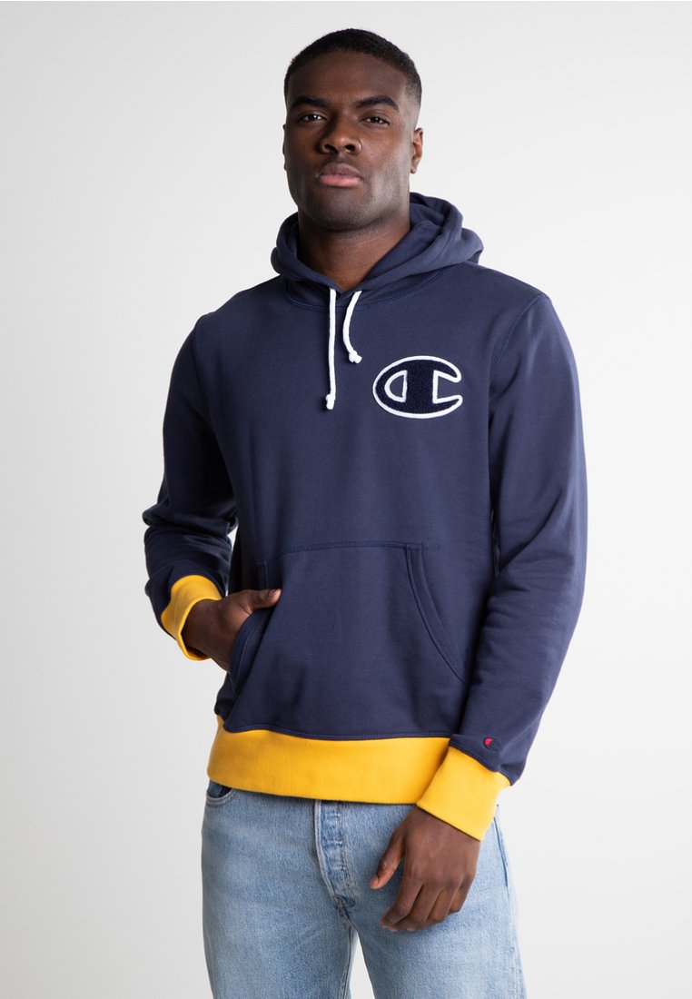 yellow and blue champion hoodie