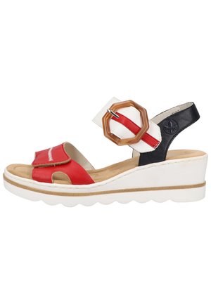 Rieker Wedge sandals - rouge