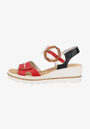 Rieker Wedge sandals - rouge