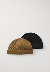 ONSSHORT BEANIE UNISEX 2 PACK - Huer - black/camel