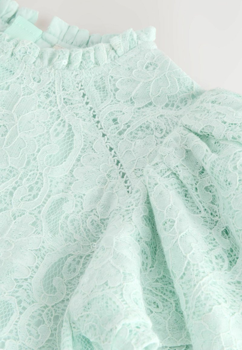 green emerald velvet dress Mint Beaded Lace Mini Dress XL