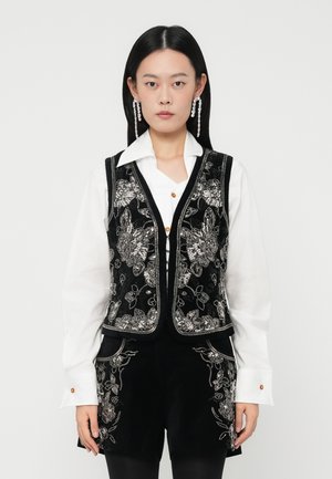 GILET - Veste - black/antic silver-coloured