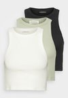 3 PACK - Top - beige/green/black