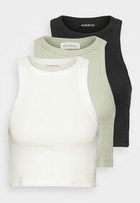 3 PACK - Top - beige/green/black