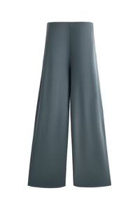 SOFT-TOUCH WIDE LEG SIDE-PLEATED - Trousers - grey