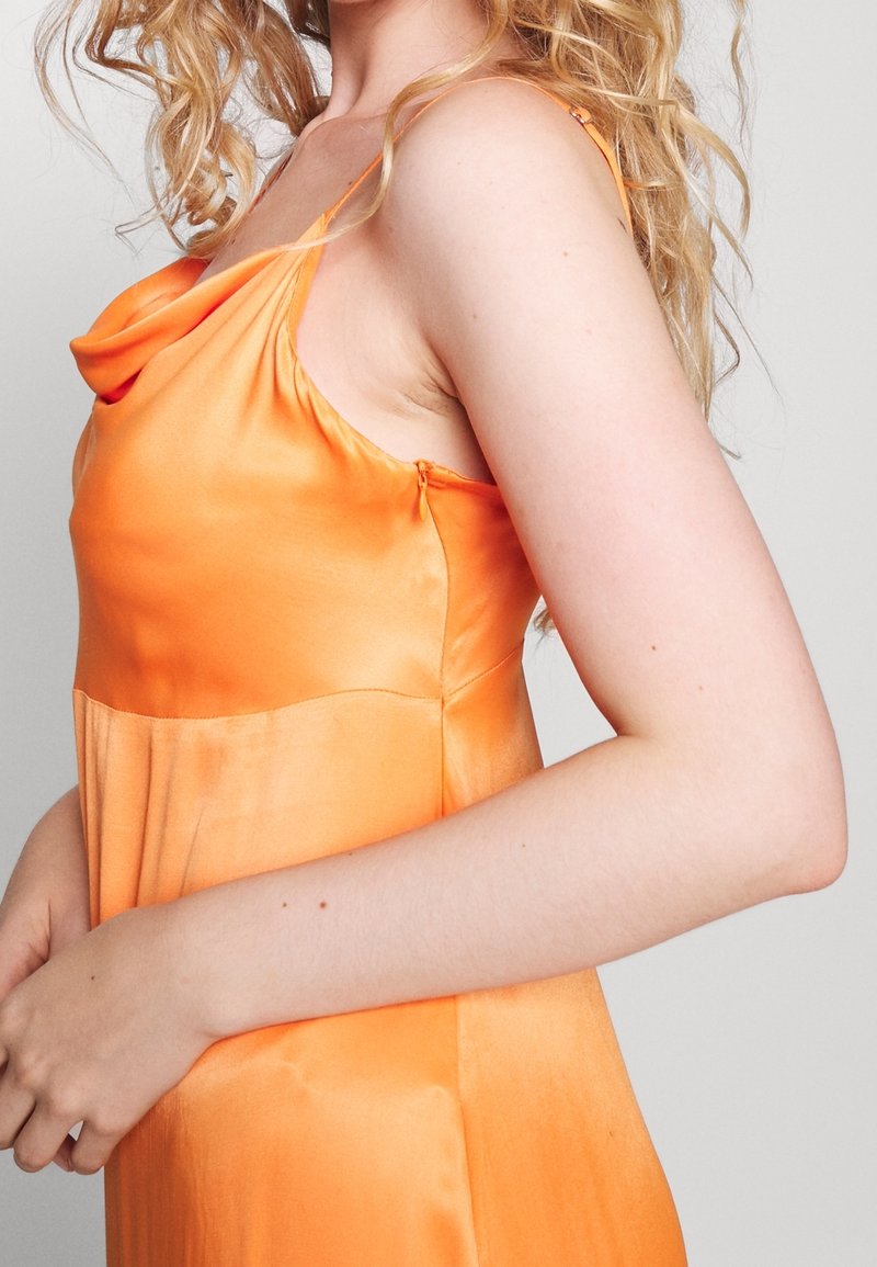 open lace back dress Orange Satin Dress – Goddess Exclusive