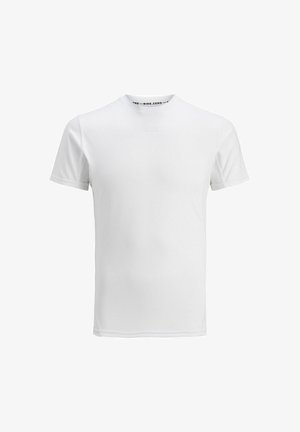 T-shirt bianco a maniche corte realizzato in un tessuto morbido e traspirante. Presenta un collo rotondo e un logo discreto sul davanti.