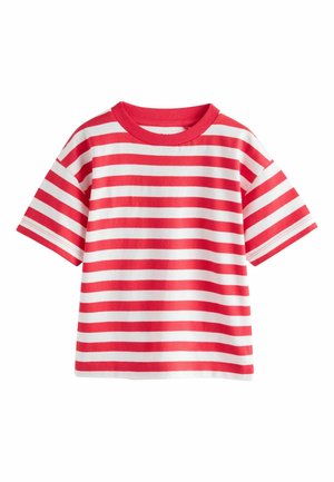 REGULAR FIT - SHORT SLEEVE STRIPE - T-shirt con stampa - red white