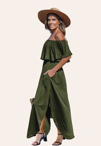 Cupshe EFFORTLESS ELEGANCE OFF-SHOULDER  - Maxi-jurk - olive