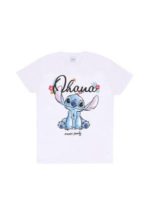 DISNEY STITCH OHANA MEANS FAMILY - T-shirt med print - white