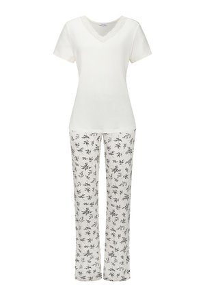 SET - Pyjamas - creme geblümt