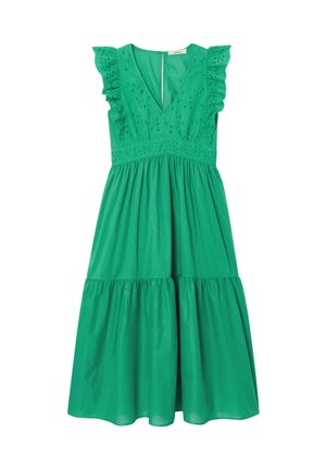 Promod, ROBE LONGUE BRODERIE ANGLAISE - Robe longue - vert
