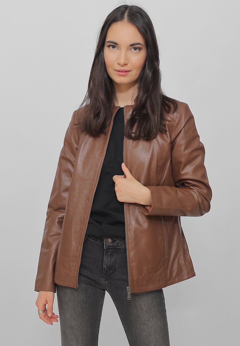 JCC Veste en cuir - cognac