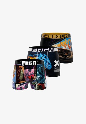 Freegun, 3 PACK PRINTED - Boxers - jaune orange rouge bleu
