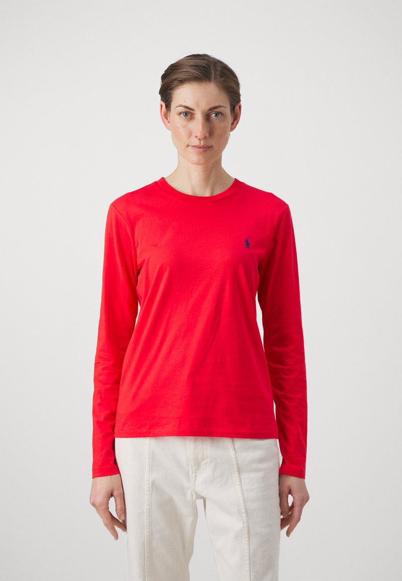 Polo Ralph Lauren LONG SLEEVE JERSEY CREWNECK TEE - Tops ar garām piedurknēm - bright hibiscus