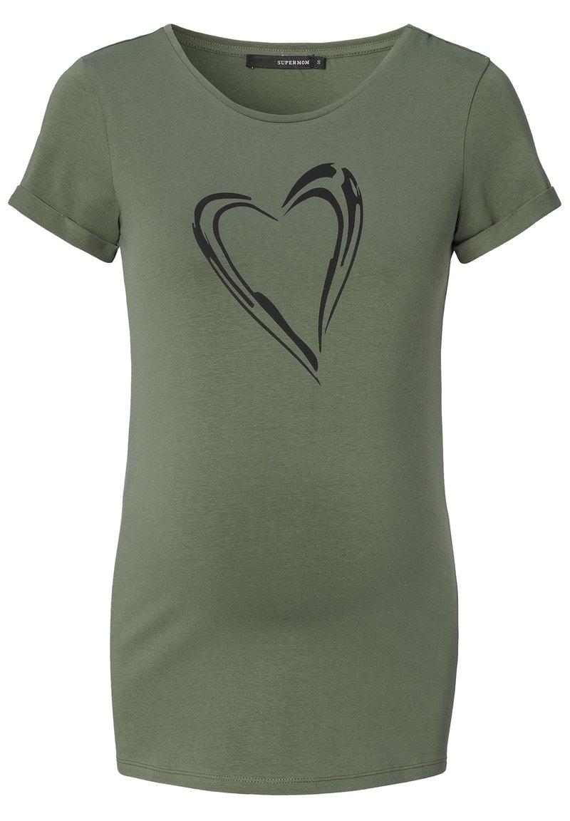 Supermom T-shirt print groen