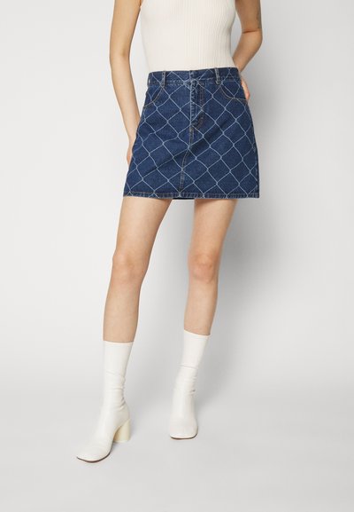 Ksenia Schnaider SKIRT WITH RABITZ - Fustă denim - medium blue