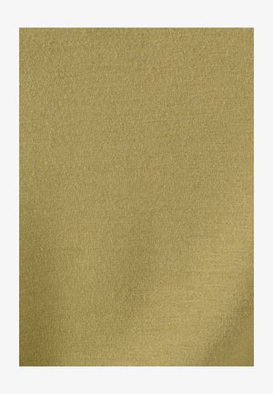 Massieve olijfgroene stof met een fijne gebreide textuur, met subtiele schaduwwerking.