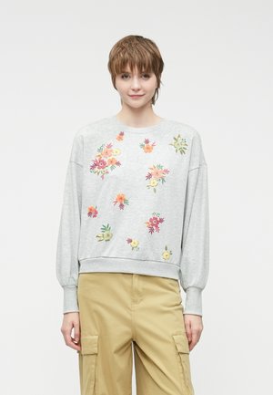 ONLBROOKE O NECK FLOWER NOOS - Sweatshirt - light grey melange
