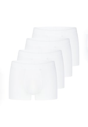 Valkoiset bokserit, neljän pakkaus. Valmistettu pehmeästä kankaasta, jossa on tukevat pussi ja joustava vyötärö, jossa on hillitty brändäys.