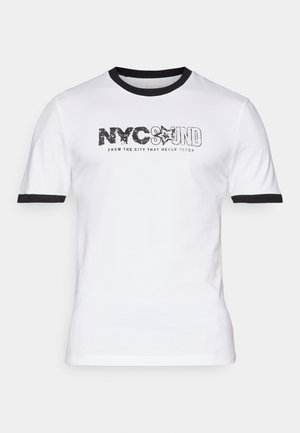 YOURTURN UNISEX - Nyomott mintás póló - white