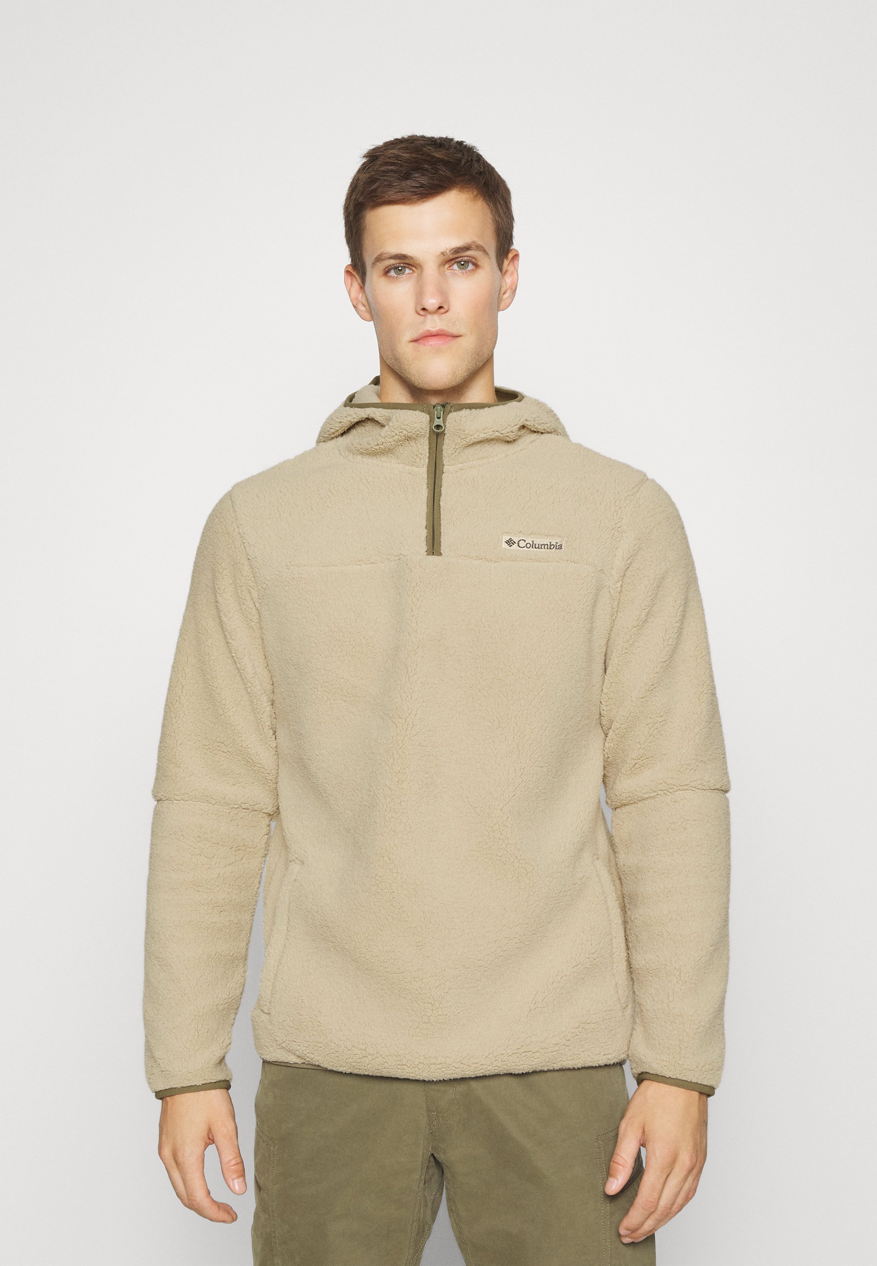 Columbia RUGGED RIDGE HOODIE - Sweat polaire - ancient fossil/beige -  ZALANDO.FR