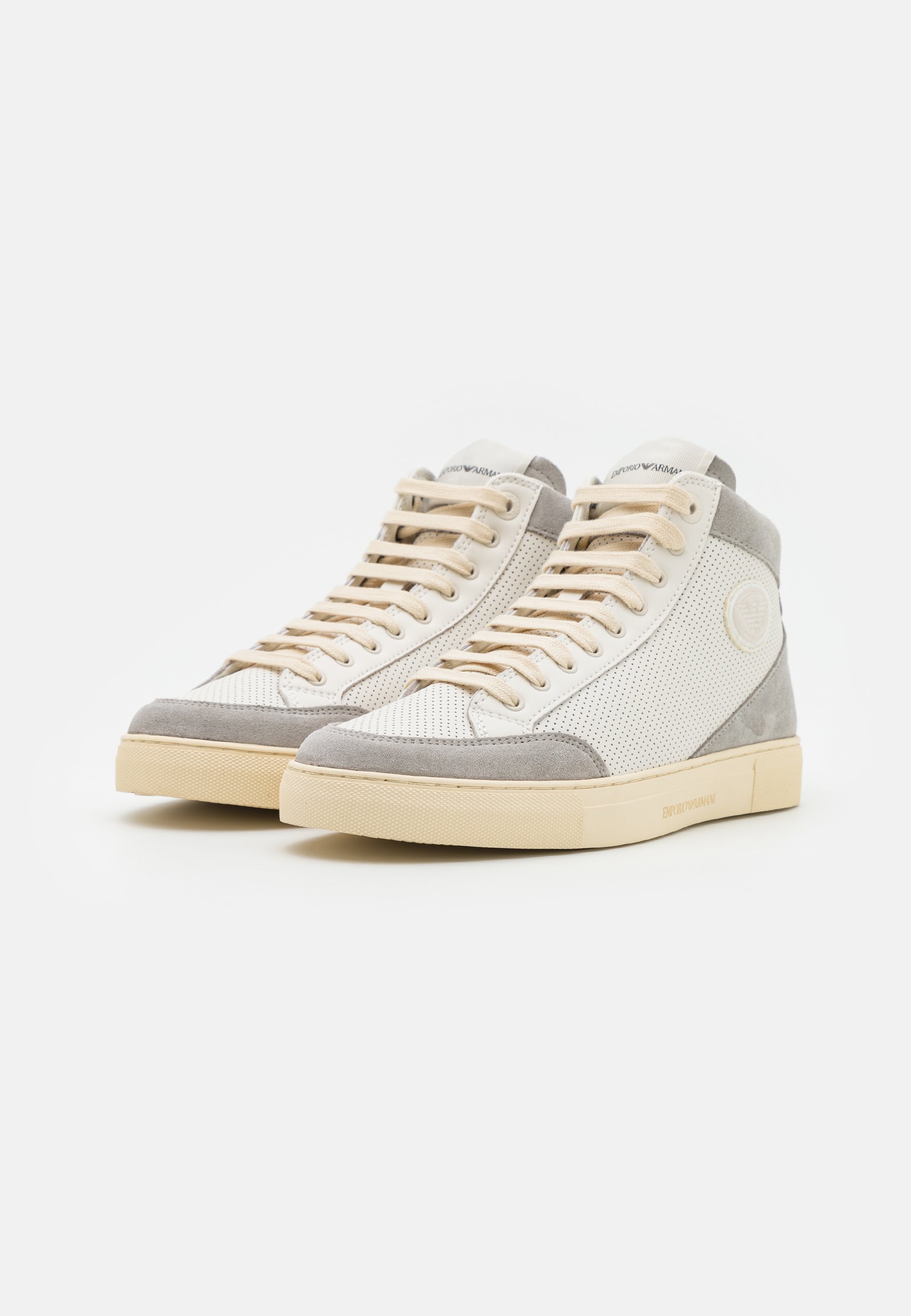 Emporio Armani Sneakers hoog - light grey/offwhite/lichtgrijs - Zalando.nl
