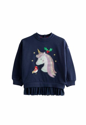 REGULAR FIT - APPLIQUÉ FRILL  - Sweatshirt - navy blue unicorn