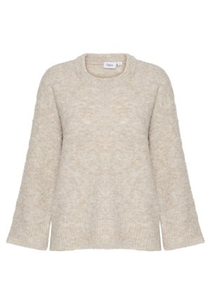 Bees, pehmeast kudumist kraega sviiter, pikkaevarte ja külgsisselõigetega. Kangas on tekstuursed detailid ja peenemuster.