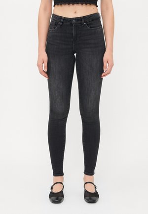 ONLPOWER MID WAIST PUSH UP - Jeans Skinny Fit - washed black