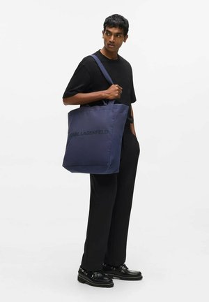 KARL LAGERFELD, ELONGATED LOGO NS TOTE - Cabas - peacoat