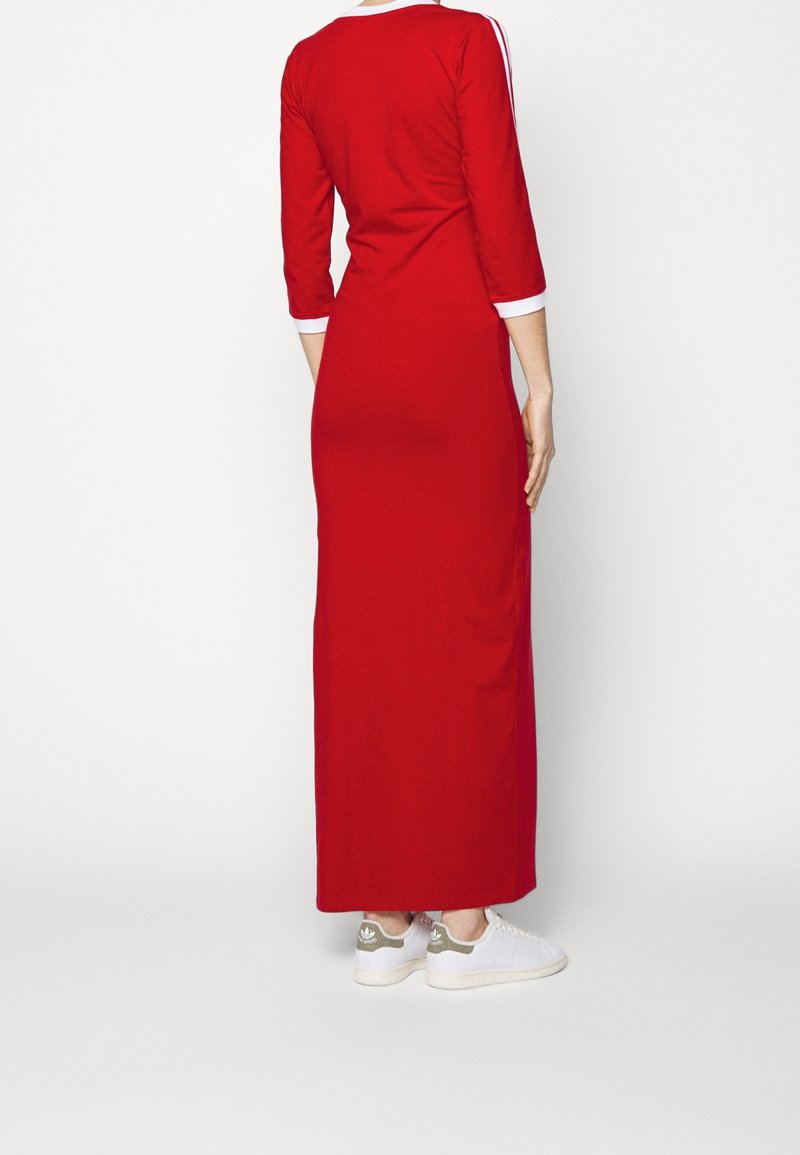 adidas maxi dress red adidas Originals Adicolor V-Neck Maxi Dress Red