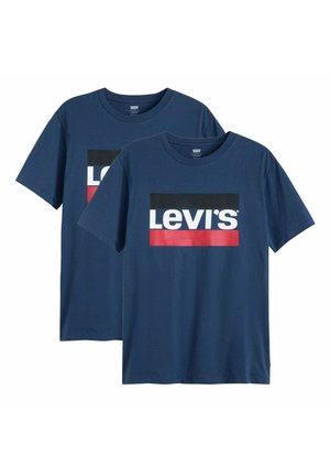 2ER PACK-LOGO GRAPHIC RUNDHALS - T-Shirt print - blau
