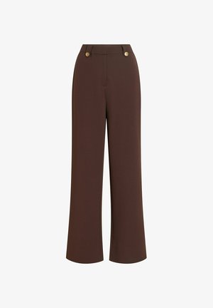 VILA, VICLUA HW WIDE BUTTON PANTS- NOOS - Stoffhose - coffee bean